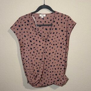 Umgee Mauve and Black Spotted Blouse